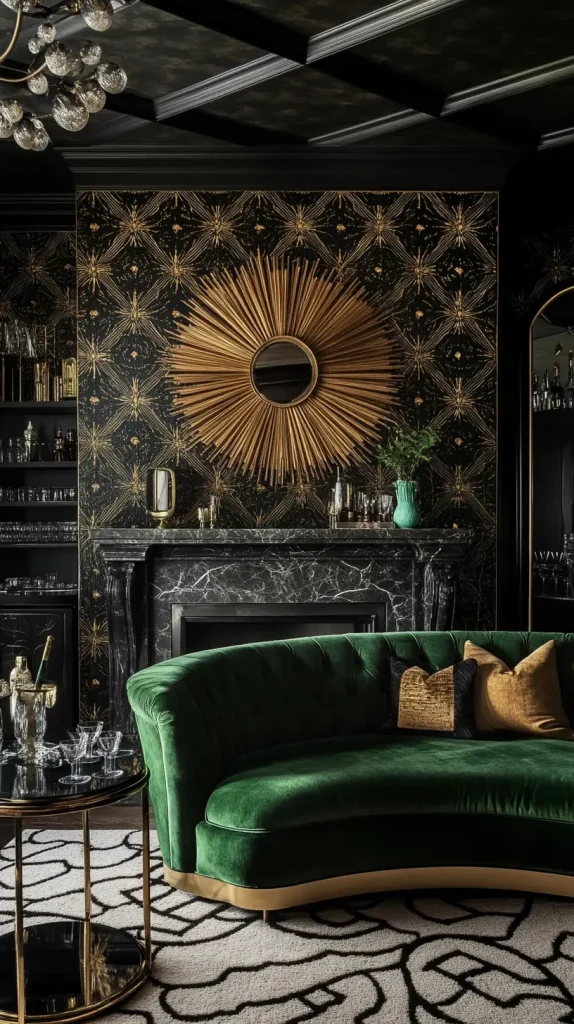 Art Deco-Inspired Glamorous Living Room