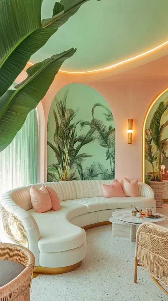 Art Deco Miami-Inspired Living Room