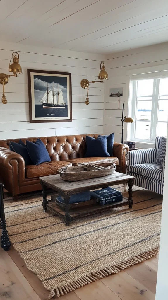 Nautical New England Style Living Room